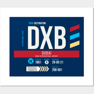 Dubai (DXB) Airport Code Baggage Tag C Posters and Art